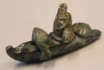 Inuit Soapstone Kayak Carving with Seal - 5.75