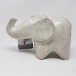 Soapstone Baby Elephant Figurine - Cream Polish 5