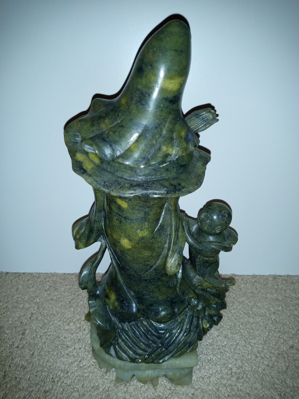 Chinese Soapstone Carved Kwan Yin Statue - Vintage