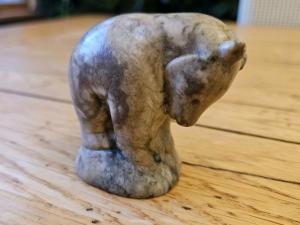 Hand-Carved Soapstone Inuit Bear Cub Figurine