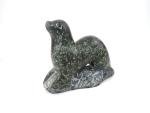 Inuit Soapstone Seal Carving with Igloo Sticker