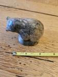 Hand-Carved Soapstone Inuit Bear Cub Figurine