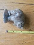 Hand-Carved Soapstone Inuit Bear Cub Figurine