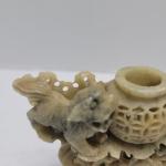 Hand-Carved Chinese Soapstone Foo Dog Incense Burner