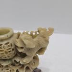 Hand-Carved Chinese Soapstone Foo Dog Incense Burner