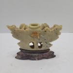 Hand-Carved Chinese Soapstone Foo Dog Incense Burner