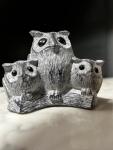 Wolf Family Owl Soapstone Carving - 2.75”