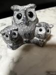 Wolf Family Owl Soapstone Carving - 2.75”
