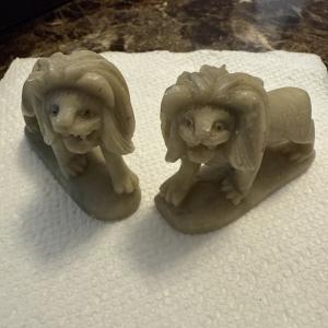 Hand-Carved Vintage Soapstone Lion Figurine