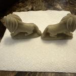 Hand-Carved Vintage Soapstone Lion Figurine
