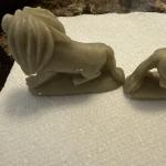 Hand-Carved Vintage Soapstone Lion Figurine