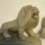 Hand-Carved Vintage Soapstone Lion Figurine