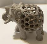 Mother Elephant Soapstone Carving with Baby Inside