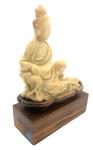 Chinese Soapstone Guanyin Sitting Figure Sculpture