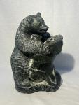12” Wolf and Bear Inuit Soapstone Carving