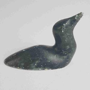 Signed Inuit Soapstone Bird Sculpture 2.75" Tall