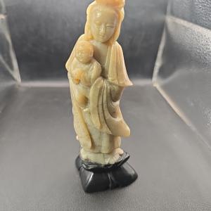 Vintage Chinese Soapstone Woman with Baby 6