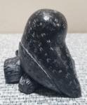 Owl on Log Soapstone Figurine with Wolf Eyes