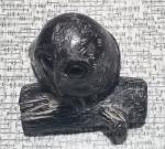 Owl on Log Soapstone Figurine with Wolf Eyes