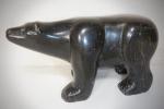 Alaskan Black Soapstone Bear Sculpture, 5.5