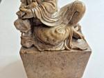 Seated Guanyin Soapstone Carving Buddha Statue