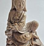 Seated Guanyin Soapstone Carving Buddha Statue