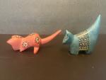 Hand Carved Soapstone Cat Figurines from Kenya