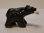 Inuit Soapstone Polar Bear with Fish Sculpture