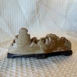 Hand Carved Chinese Soapstone Mountain Village Statue