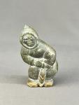 Inuit Soapstone Carving: Vintage Eskimo with Fish