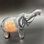 Blackstone Elephant Soapstone Carving from Kenya 2.5”