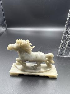 Hand-Carved Vintage Stone Horse Figurine 5.6