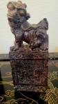 Large 8" Foo Dog Lion Soapstone Bookends
