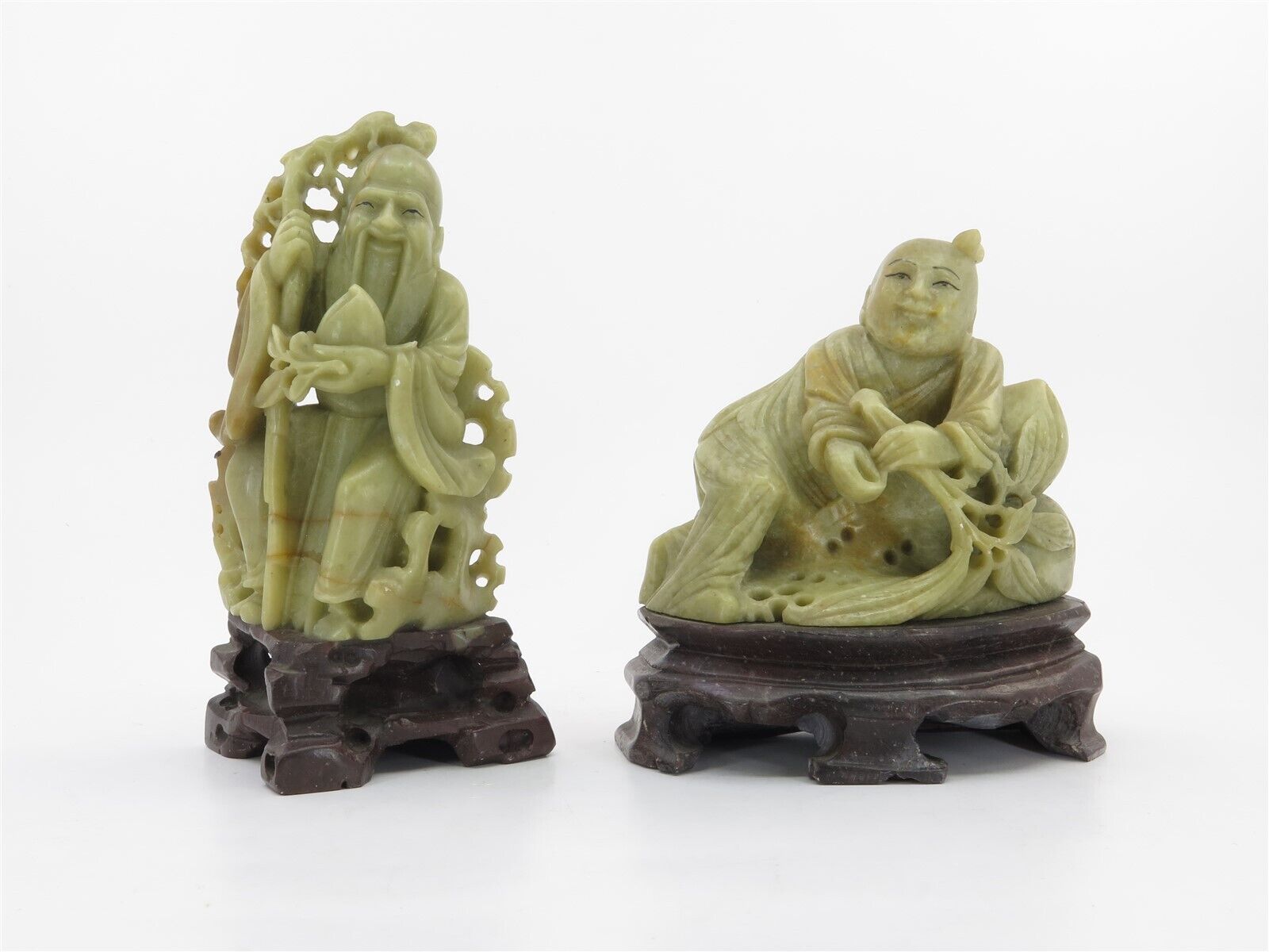 Chinese Soapstone Carvings: Shou Lao God of Longevity