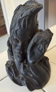 Abstract Lovers Black Soapstone Sculpture 4”