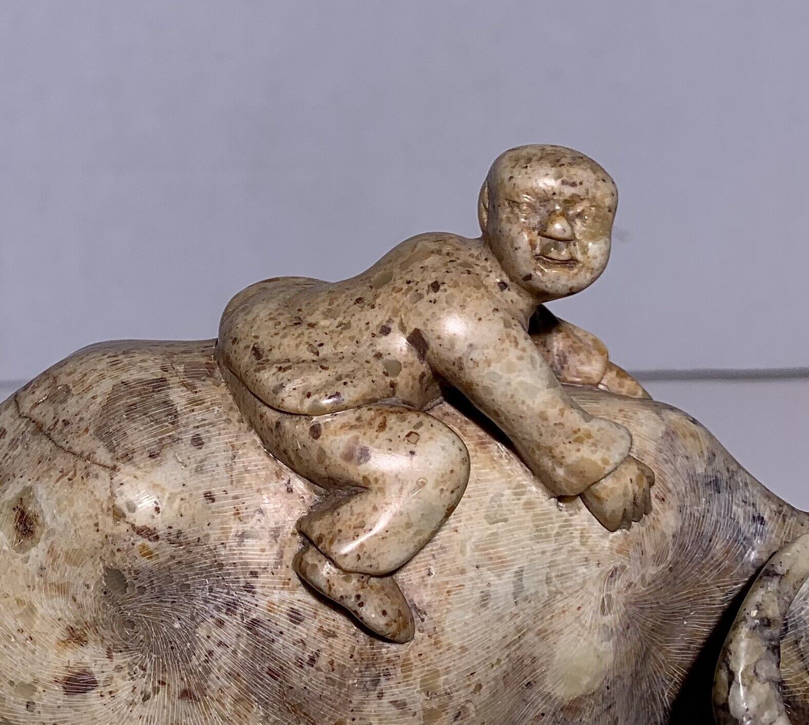 Qing Chinese Soapstone Carving - Boy with Water Buffalo