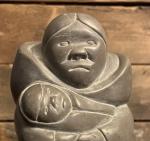 Inuit Soapstone Carving of Mother and Baby