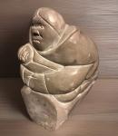 Inuit Soapstone Carving of Mother and Baby