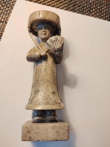 Vintage Soapstone Sculpture of Asian Couple