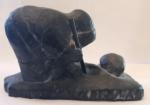 Inuit Ice Fishing Seal Soapstone Figurine