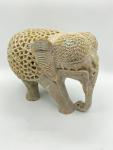 Elephant and Baby Soapstone Carving Statue