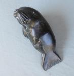 Inuit Soapstone Walrus Carving - Vintage Signed