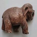 Chinese Carved Soapstone Elephant Statue Sculpture