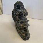 Wolf Soapstone Carving: Mother and Child