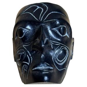 Indigenous-Inspired Vintage Canadian Soapstone Head Mask