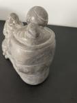 Inuit Mother and Children Soapstone Sculpture 9”