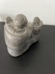 Inuit Mother and Children Soapstone Sculpture 9”