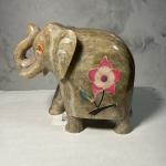Hand Carved Vintage Soapstone Elephant Decor