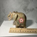 Hand Carved Vintage Soapstone Elephant Decor