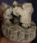 Inuit Family Soapstone Carving in Volcanic Ash